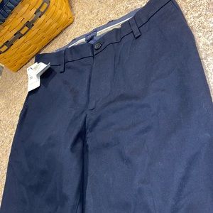 NWT Dockers Signature Khaki Navy Pants Straight Fit Comfort Waistband W32 L34